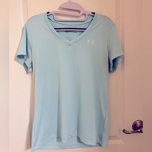 Women’s v neck loose fit heat gear aqua
